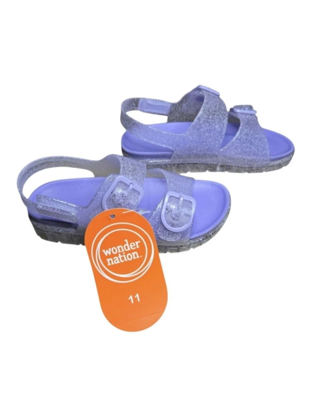 Wonder Nation Two Buckle Jelly Sandals in Lilac, Size 11 Toddler Girls NWT!